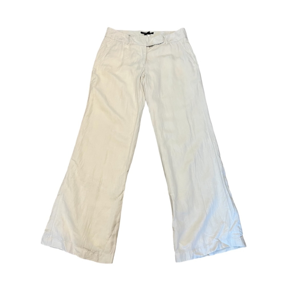Carriere Studio Ivory Linen Blend Wide Leg Pants Women’s Size 6 / 36 - Picture 3 of 10